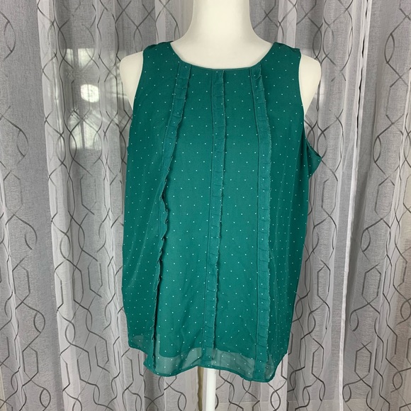Ann Taylor Factory Tops - Ann Taylor Loft Factory Polka Dot Top Medium